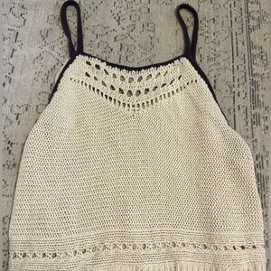 Cream Knit Sleeveless Top